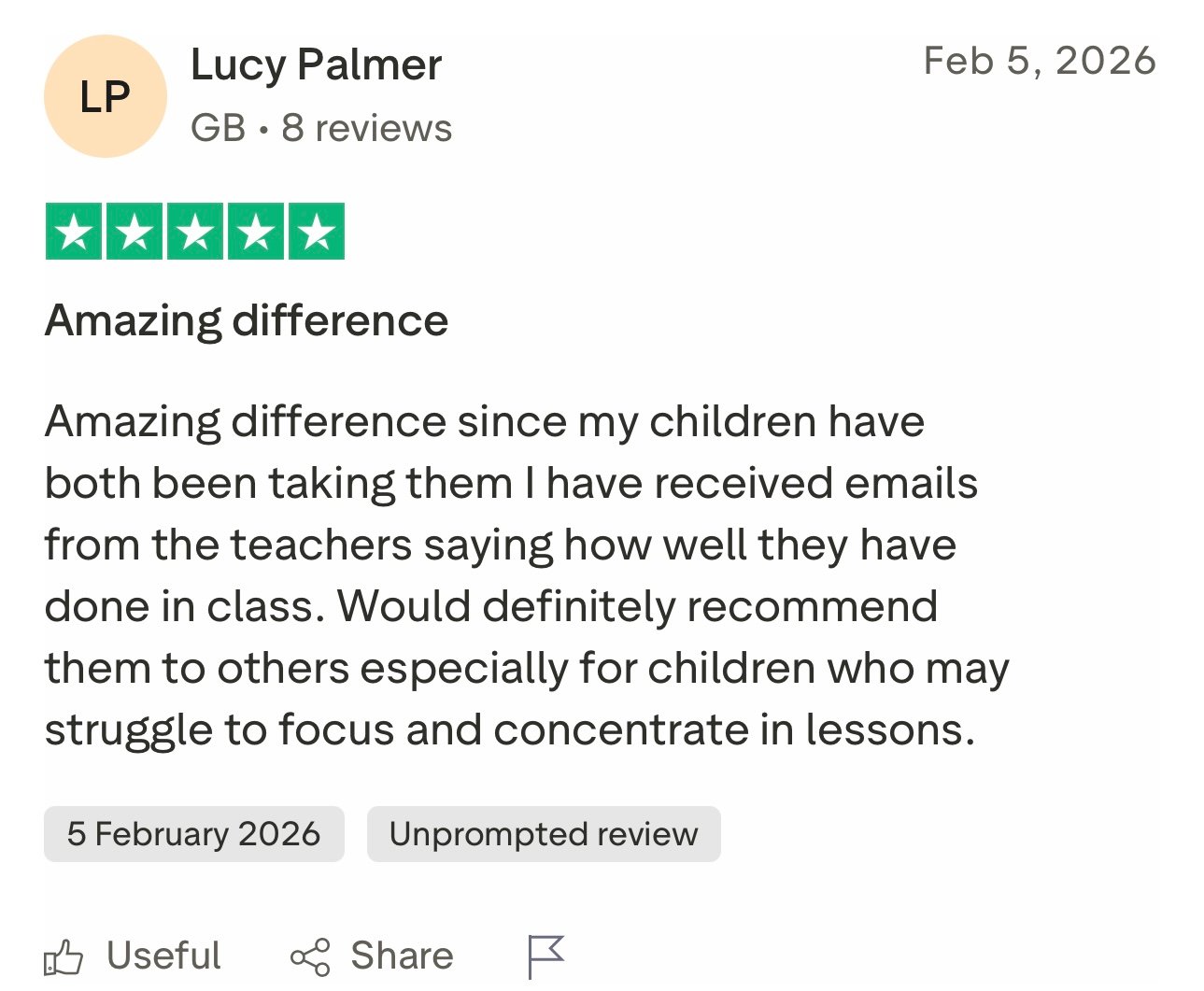 Customer review screenshot