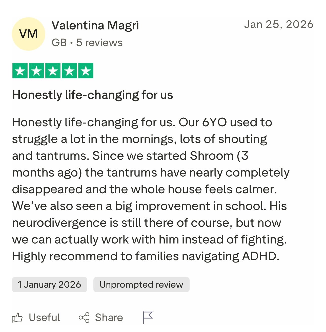 Customer review screenshot