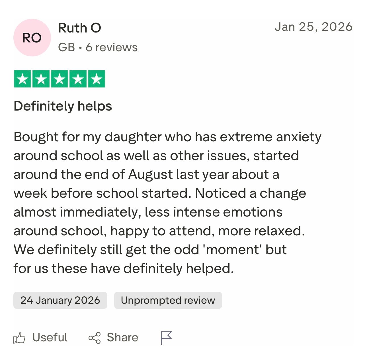 Customer review screenshot