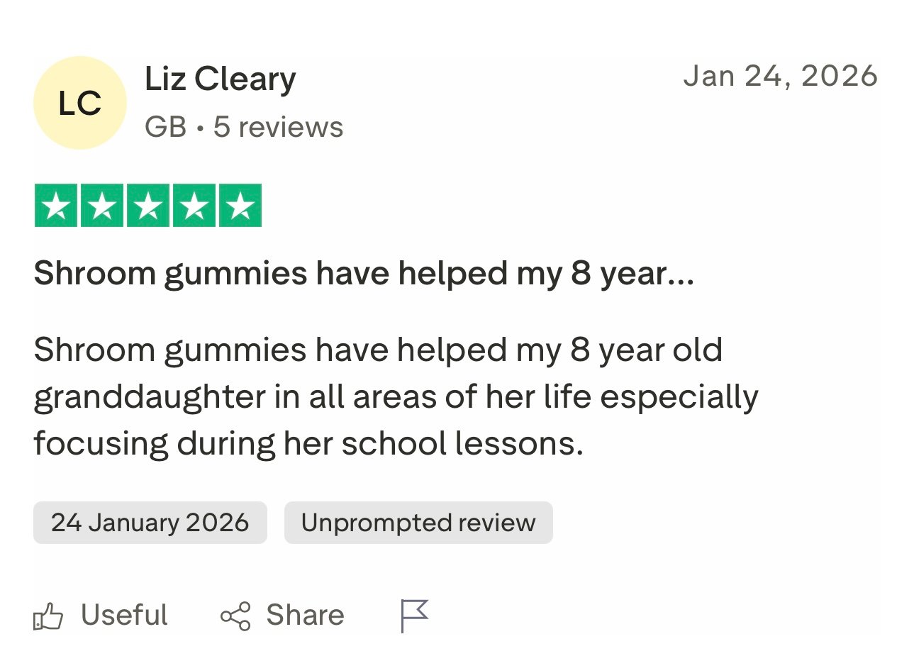Customer review screenshot