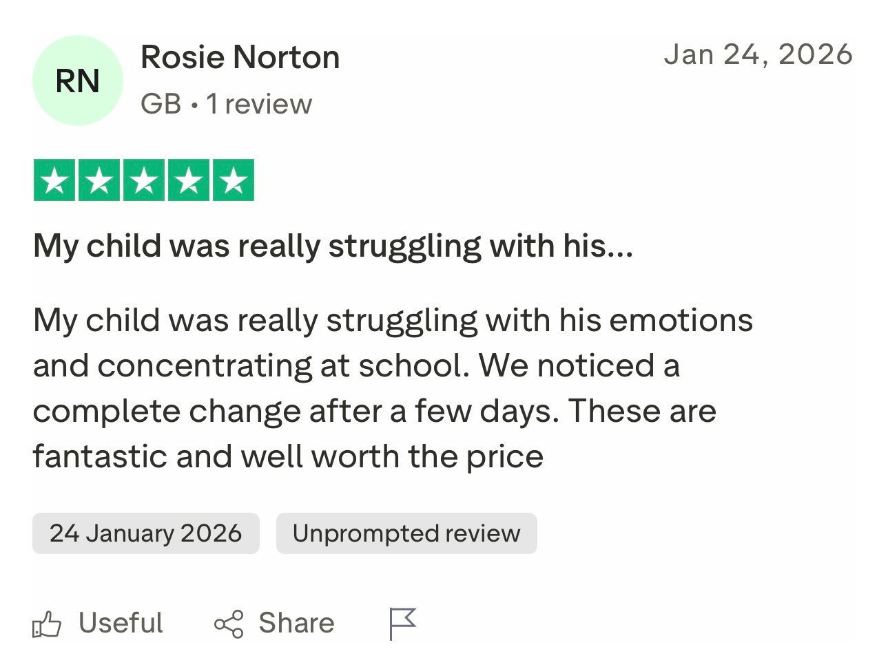 Customer review screenshot