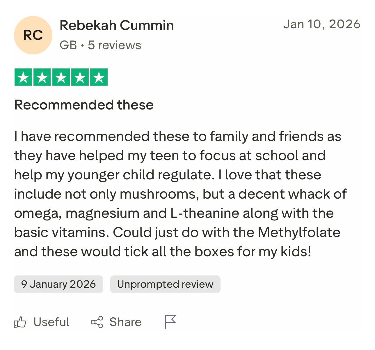 Customer review screenshot