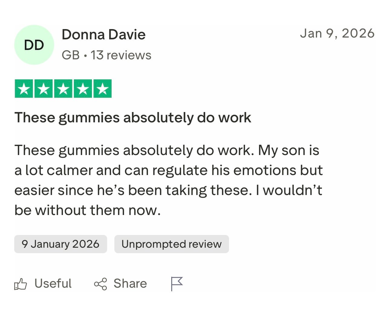 Customer review screenshot