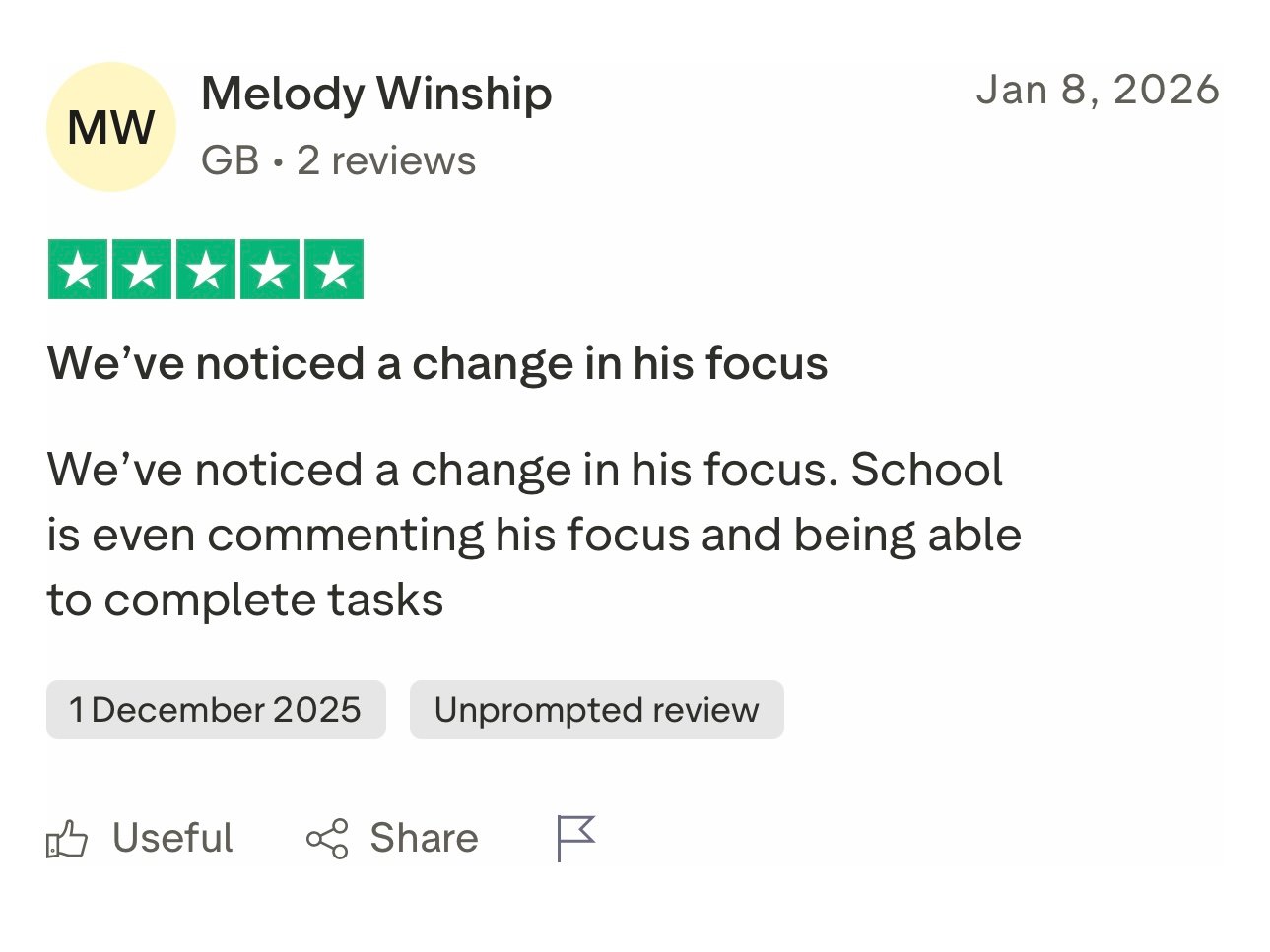 Customer review screenshot