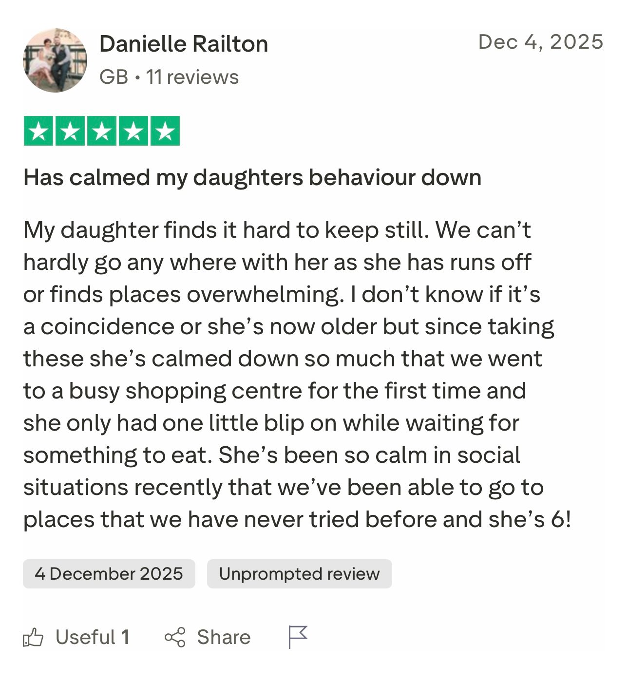 Customer review screenshot
