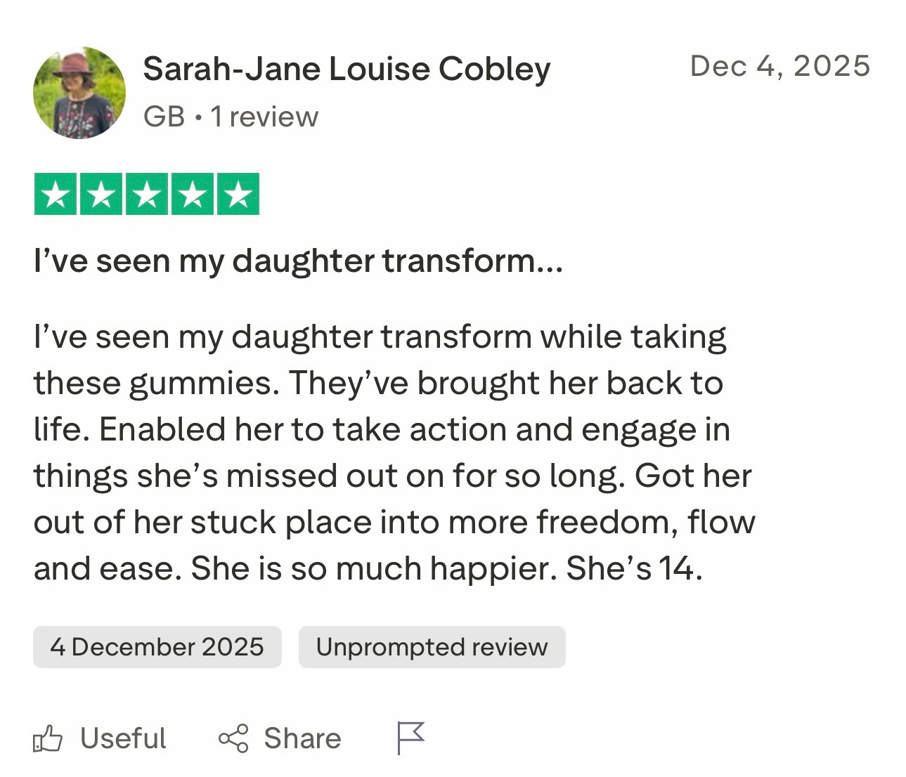 Customer review screenshot